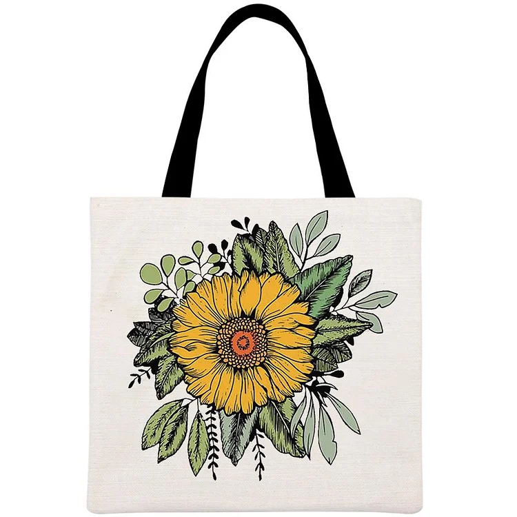 sunflower Printed Linen Bag