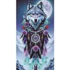 Moonlight Dreamcatcher Wolf Special Shaped 5D DIY Partial Drill Diamond Painting Kits for Adults Beginners Home Decor Diamonds Dots Gem Art Kits Large Size 15.75x27.56inch