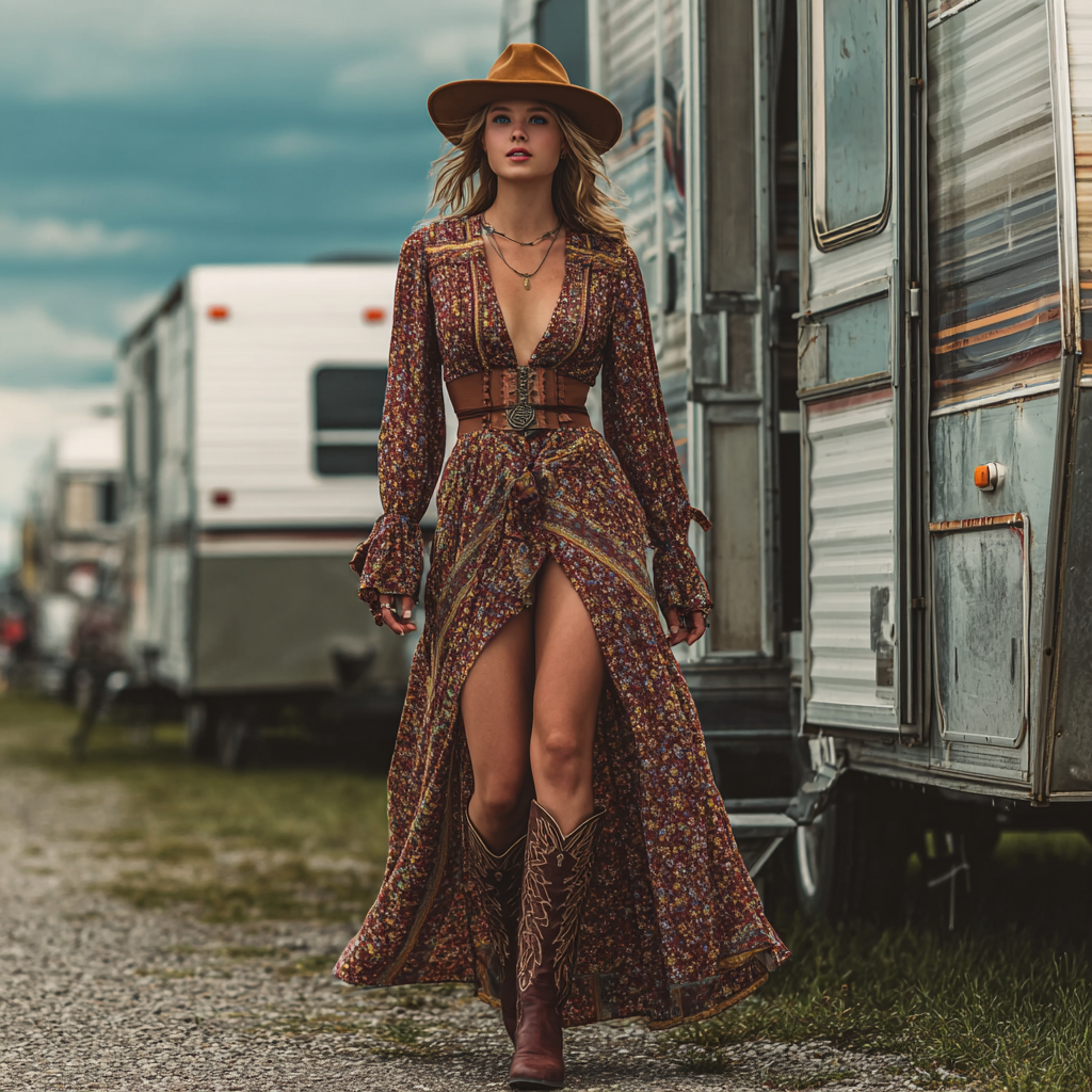 Women's Western Bohemian Vintage Dress
