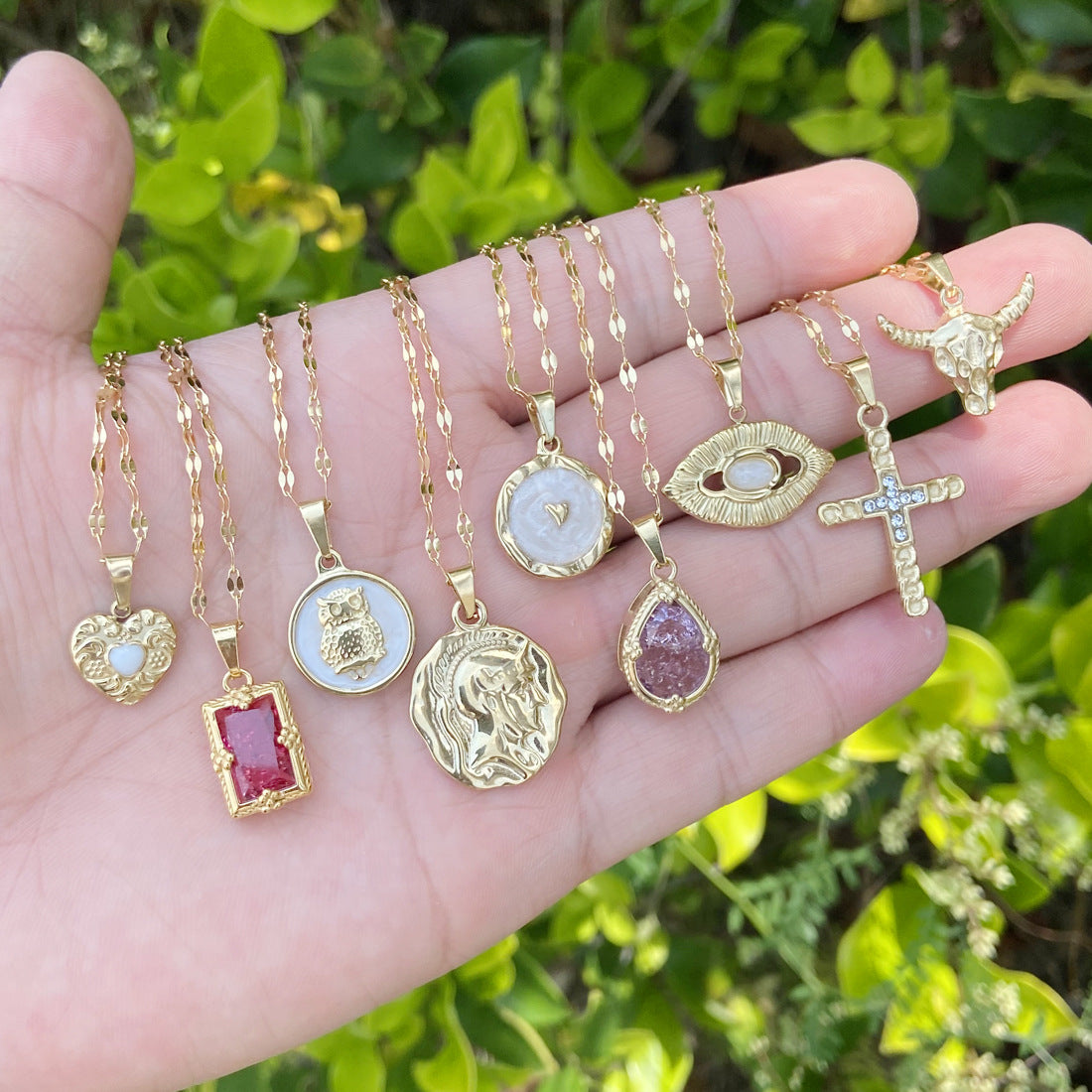 Women Heart Eye Stainless Steel Electroplating Pendants