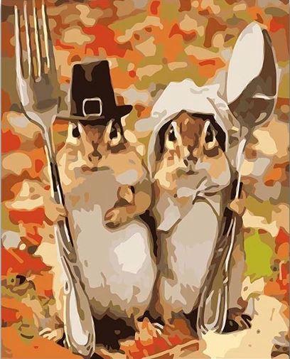 

Mr and Mrs Squirrel – Paint By Numbers - 40*50CM, 501 Original