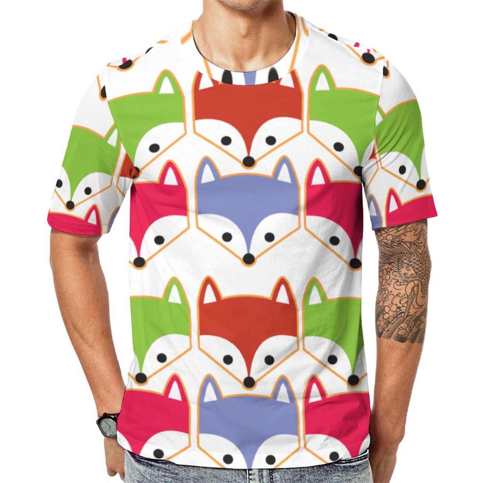 Fox Short Sleeve Print Unisex Tshirt Summer Casual Tees for Men and Women Coolcoshirts