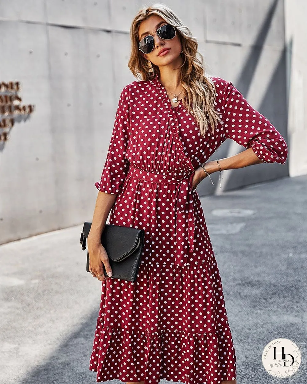 Women's Spring and Summer Classic Polka Dot Print Dress Women