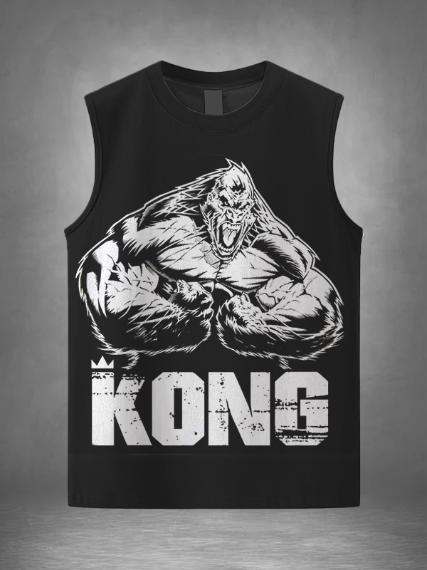 Men's Muscle King Kong Art Print Tank Top
