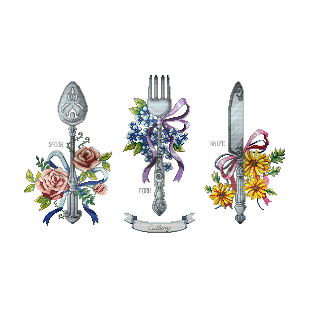 

Tableware - 14CT Stamped Cross Stitch - 56*37CM, 501 Original