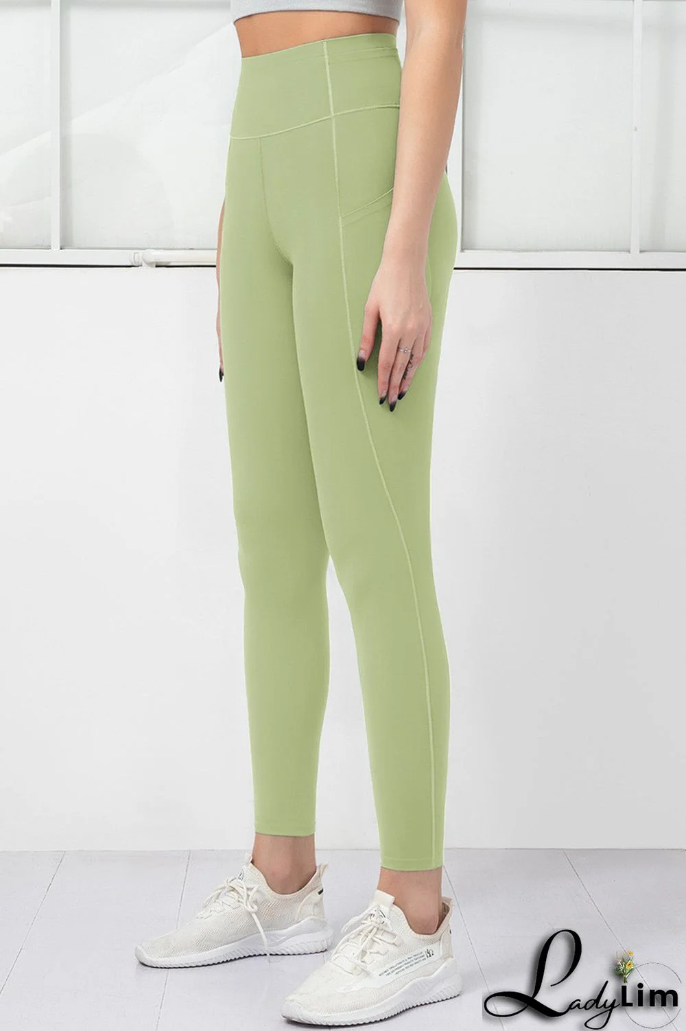 Orange Pink Casual Sportswear Solid Basic Skinny High Waist Trousers