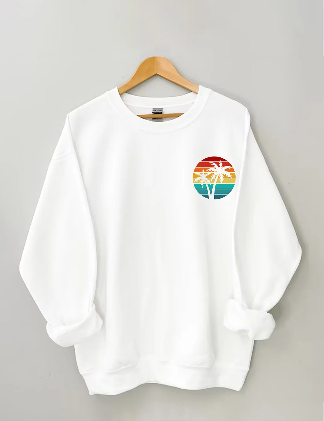 Retro Sunset Rays Wavy Sweatshirt