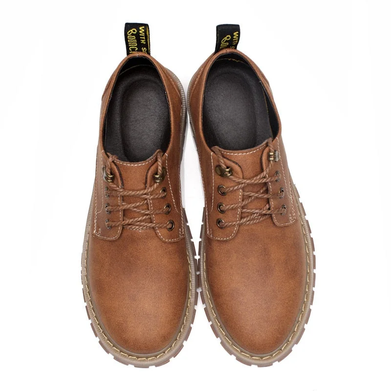 VRYHEID 2022 Men Casual Shoes Men Martins Leather Shoes Work Safety Shoes Winter Waterproof Ankle Botas Brogue Plus Size 37-47