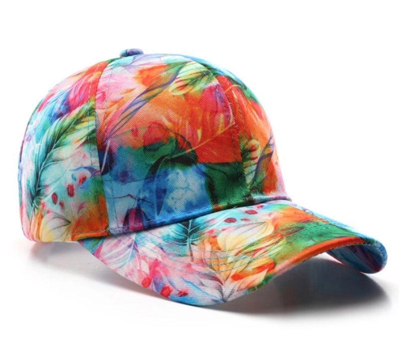 Women’s Streetwear Tie Dye Curved Eaves Baseball Cap
