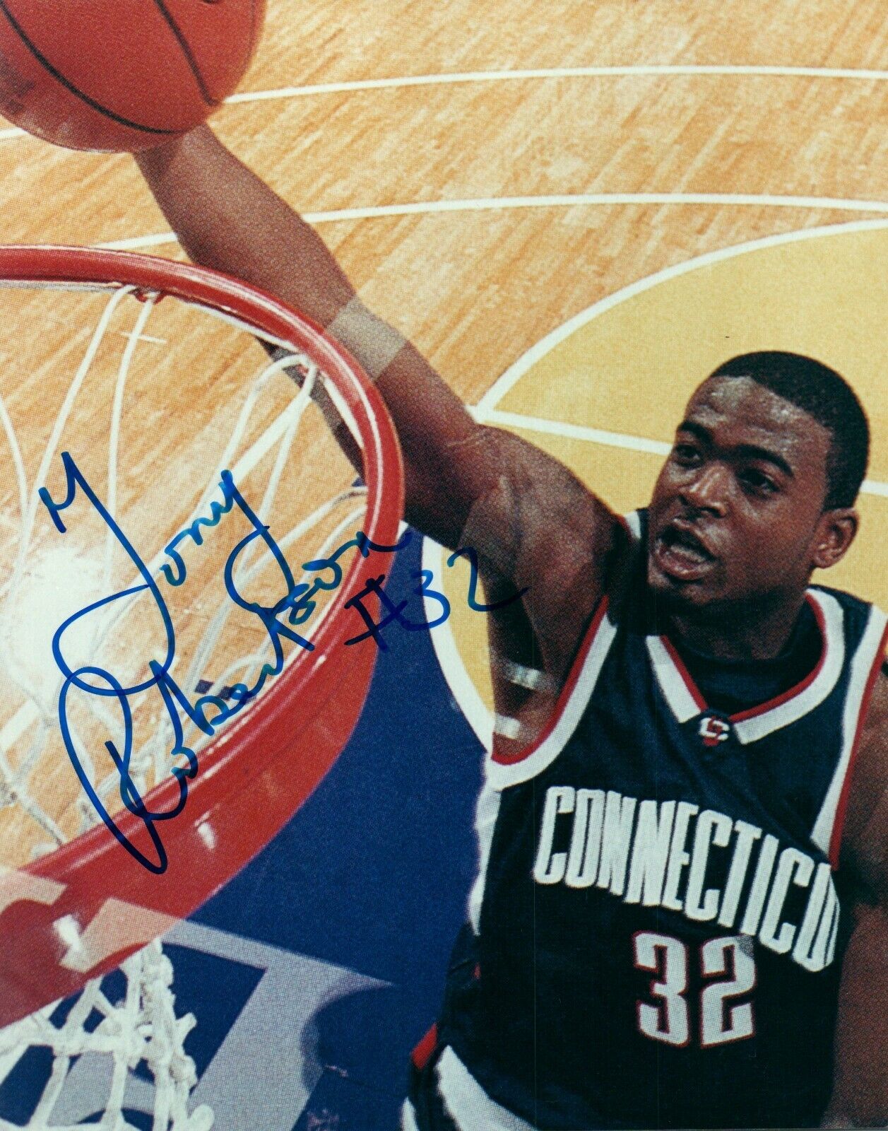 Tony Robertson NCAA College Connecticut Hand Signed Autograph 8x10 Photo Poster painting