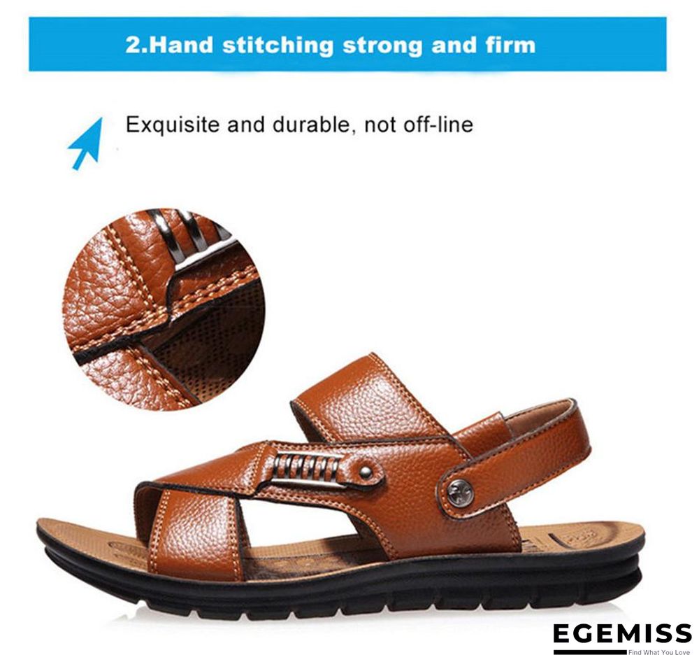 Men Genuine Leather Roman Sandals Male Casual Shoes Flip Flops Fashion Outdoor Slippers Shoes | EGEMISS