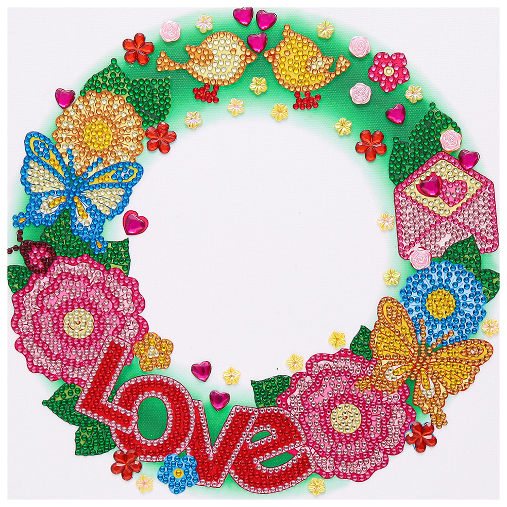 

30*30CM - Special Shaped Diamond Painting - Love Wreath, 501 Original