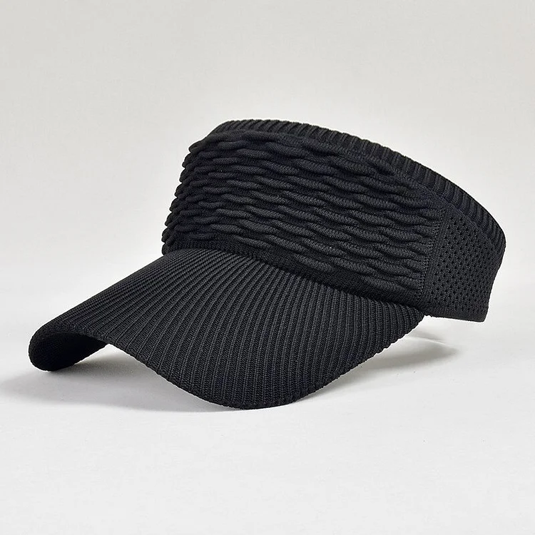 2023Folds Design Women Empty Top Hat Summer Large Brim Sunscreen Hat Outdoor Elastic Fabric Sports Sun Cap Baseball Cap