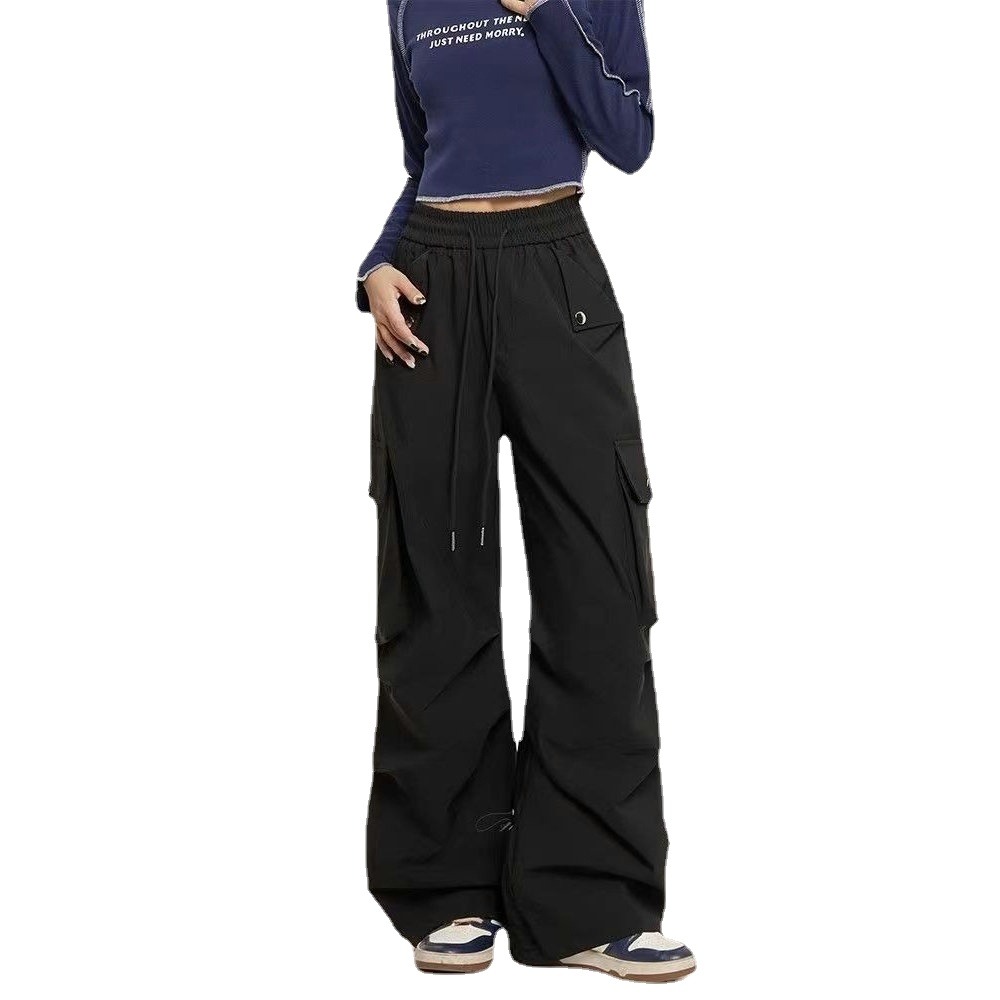 Thepearlpad costumes for women hot Streetwear Spring Cargo Women's Pants 2025 New Casual Big Pocket Solid Color Straight Women Trousers