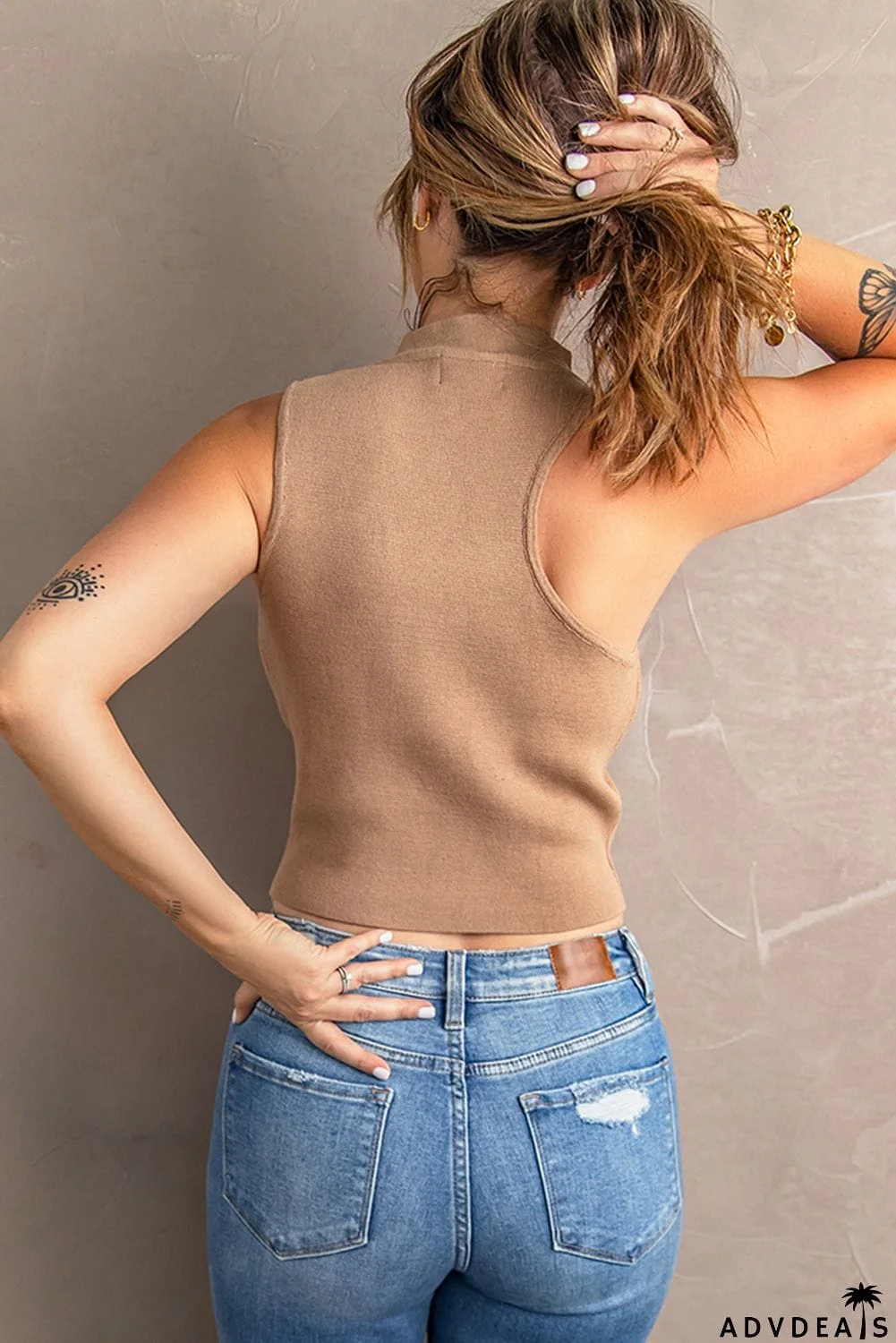 Ribbed Mock Neck Crop Top