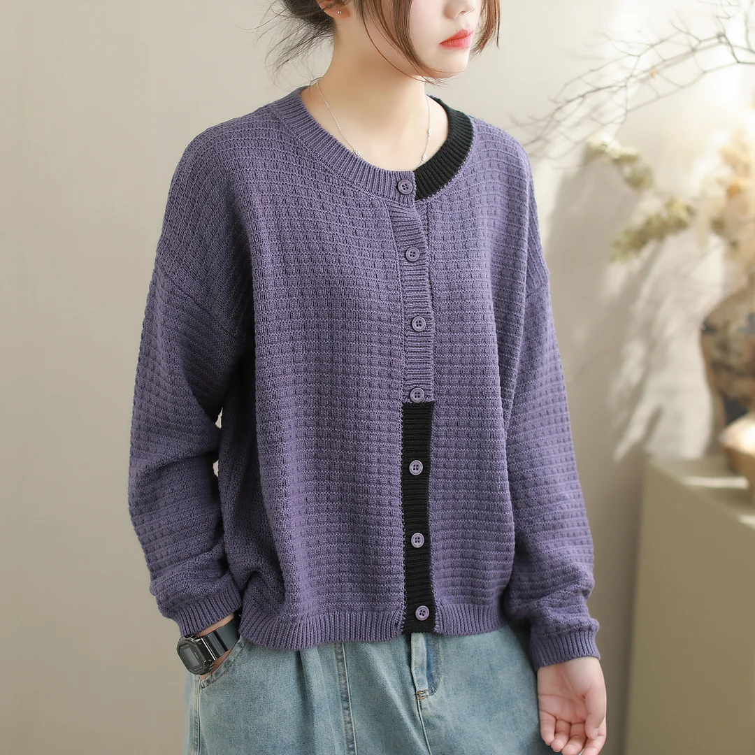 Chicfifth Sweater Women Winter Long Sleeve High Quality Autumn Vintage Top Knitted Cardigan