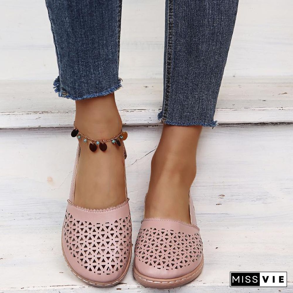 Hollow Pure Color Women Sandals