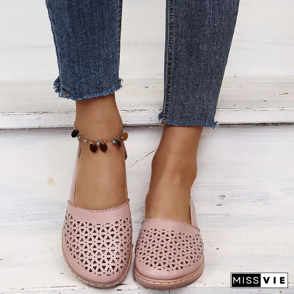 Hollow Pure Color Women Sandals