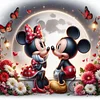 Disney mickey minnie-peinture diamant rond-30*30cm
