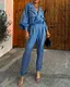 Pure Color Casual Round Neck Loose Two-piece Suit main image 0