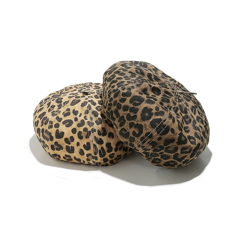 Women’s Casual Elegant Retro Leopard Printing Eaveless Beret Hat