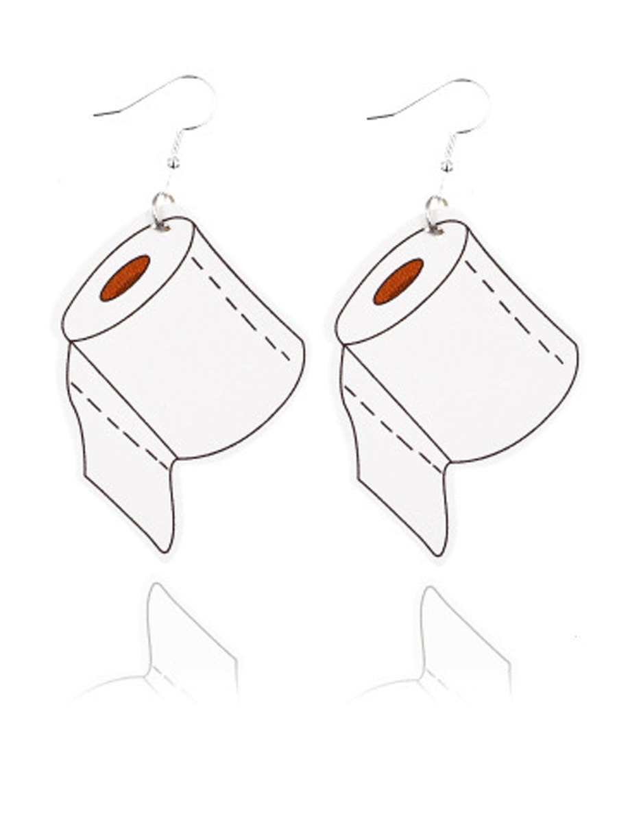 Roll Paper Leather Earrings