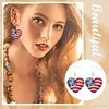 (US Only)4 Pairs Double Sided Sunflower Flag Diamond Painting Earrings for Women Girls