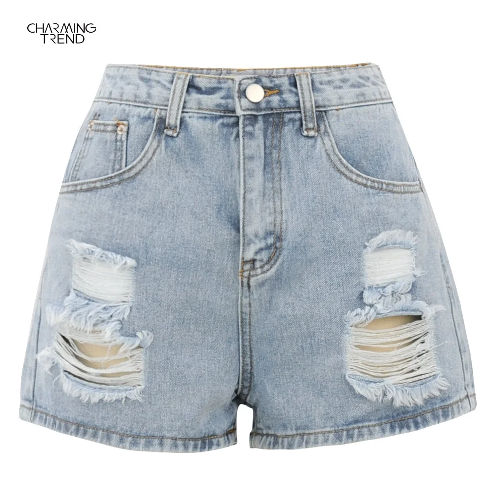 2022 Summer Casual Shorts Female High Waist Shorts Fashion Women&#39;s Denim Shorts Boyfriend Style Denim Shorts Women&#39;s Shorts Denim