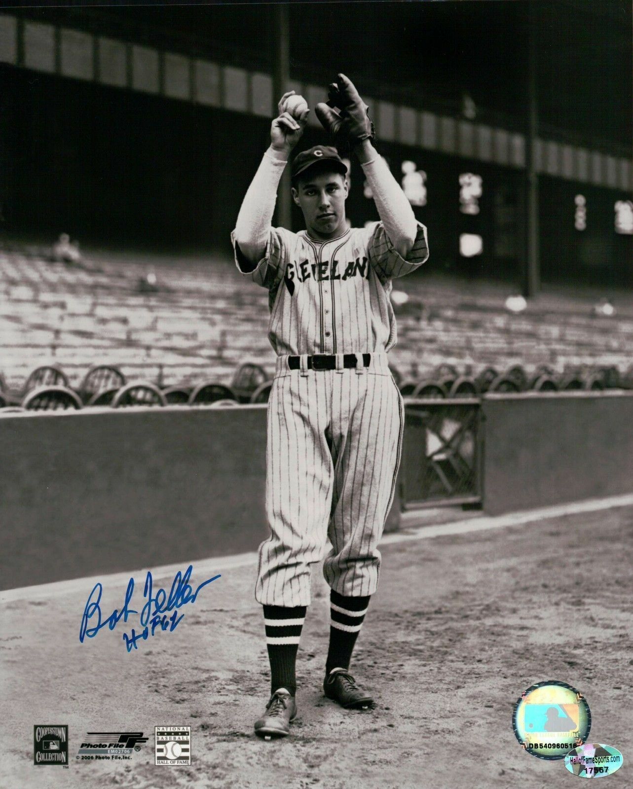 Bob Feller Signed 8X10 Photo Poster painting HOF 62