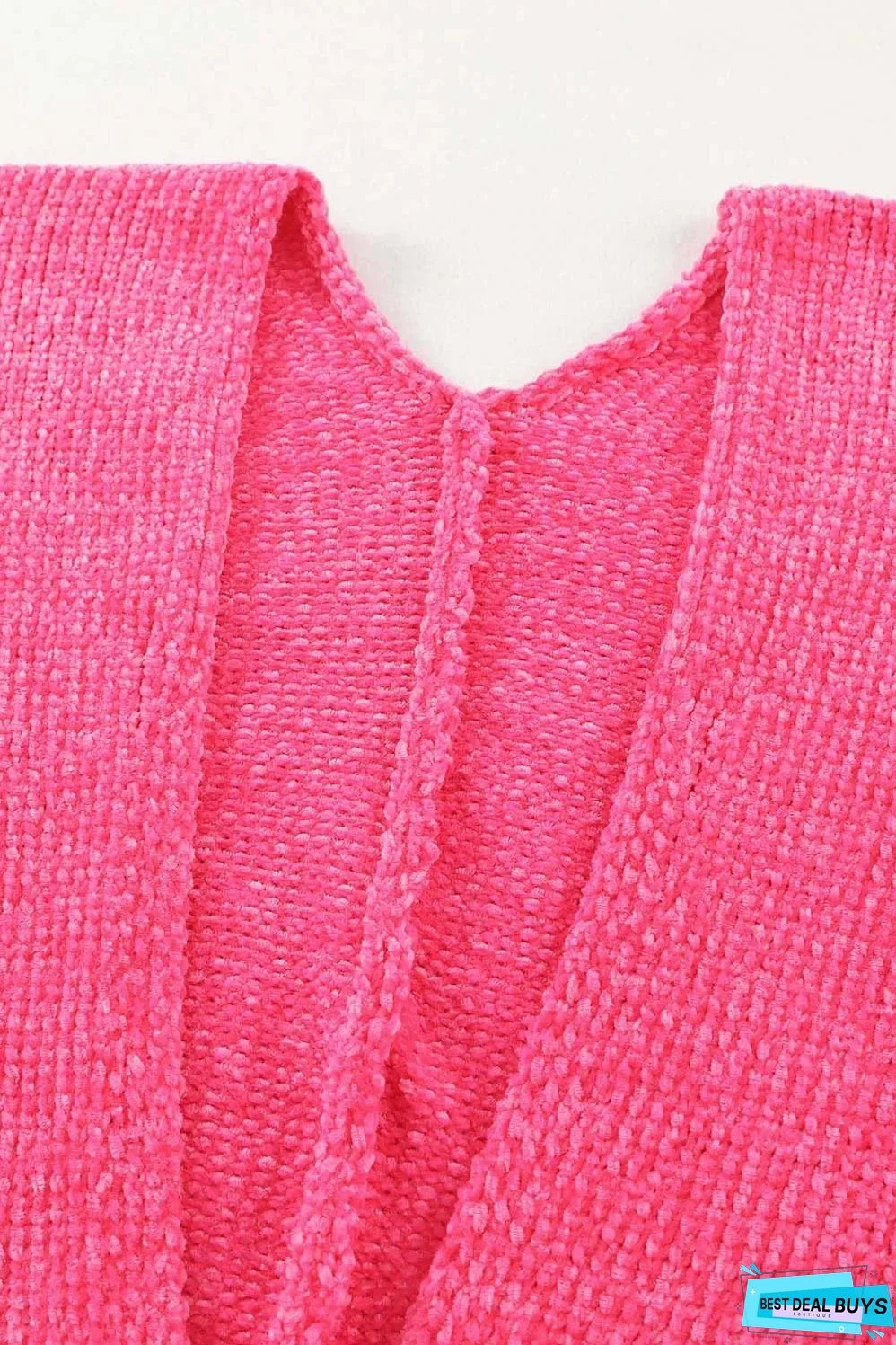 Rose Buttons Front Pocketed Sweater Cardigan