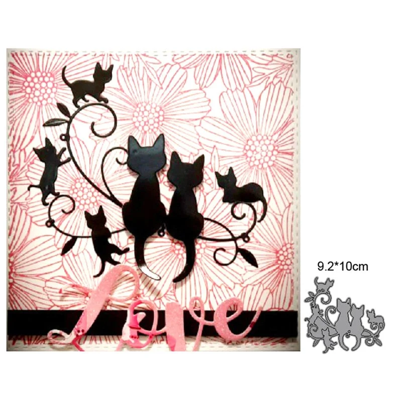 Craft Dies Metal Cutting Dies Cut Die Cat Catching Butterfly Scrapbooking Die Craft Paper Knife Mould Blade Punch Steencils Dies