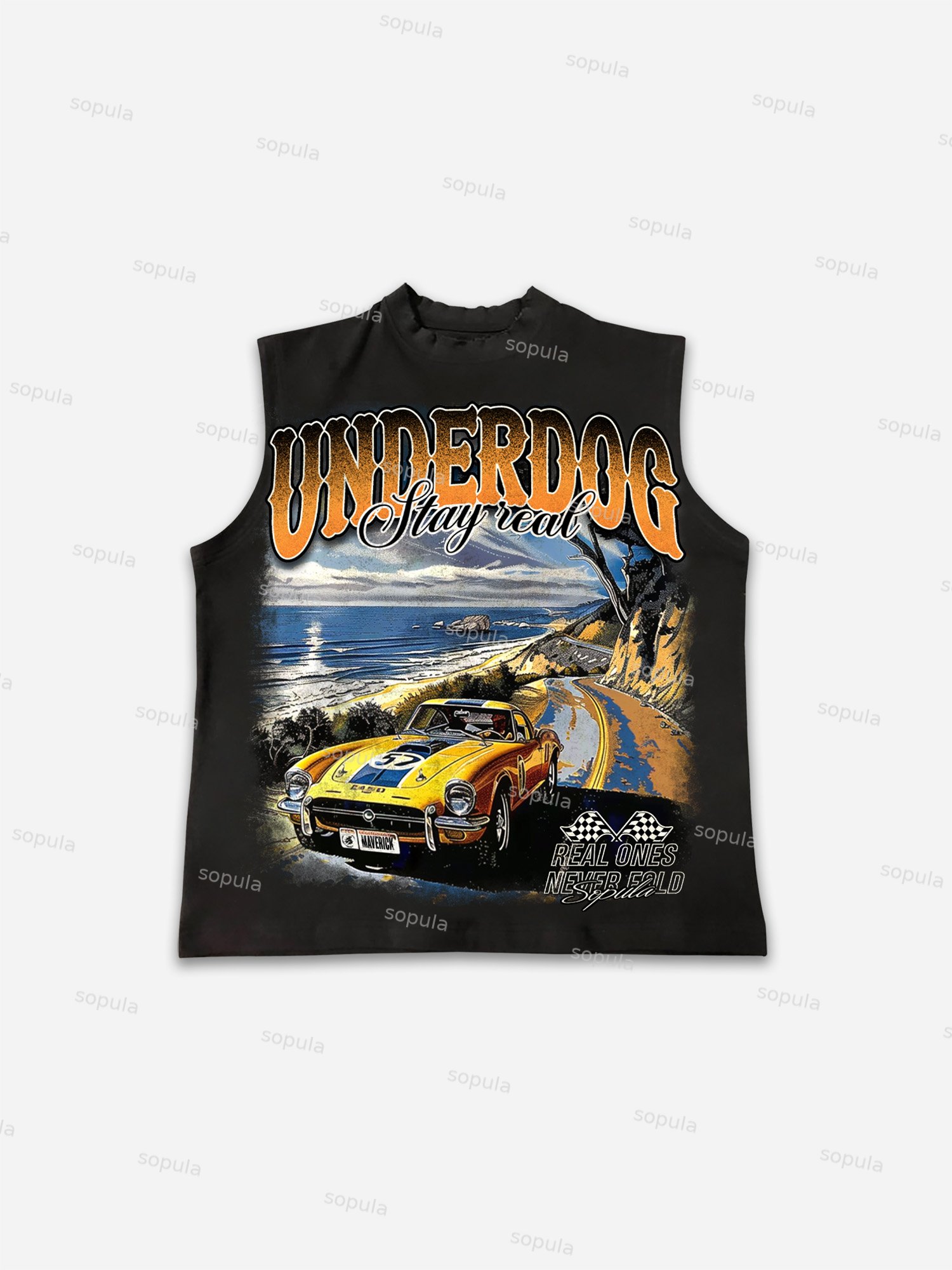 Underdog Old Vintage Racing Graphic Cotton Tank Top - SOPULA