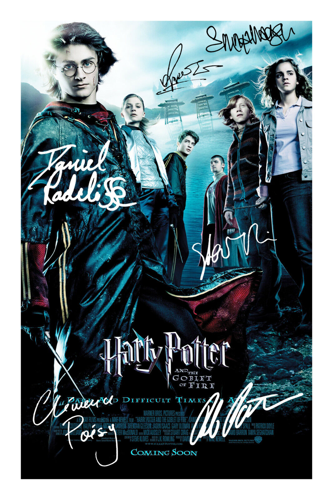 Goblet of Fire Cast Signed A4 Photo Poster painting Print Harry Potter Daniel Radcliffe