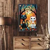 Diamond Painting-DIY Full Round Drill Black White Cats(60*40 CM)