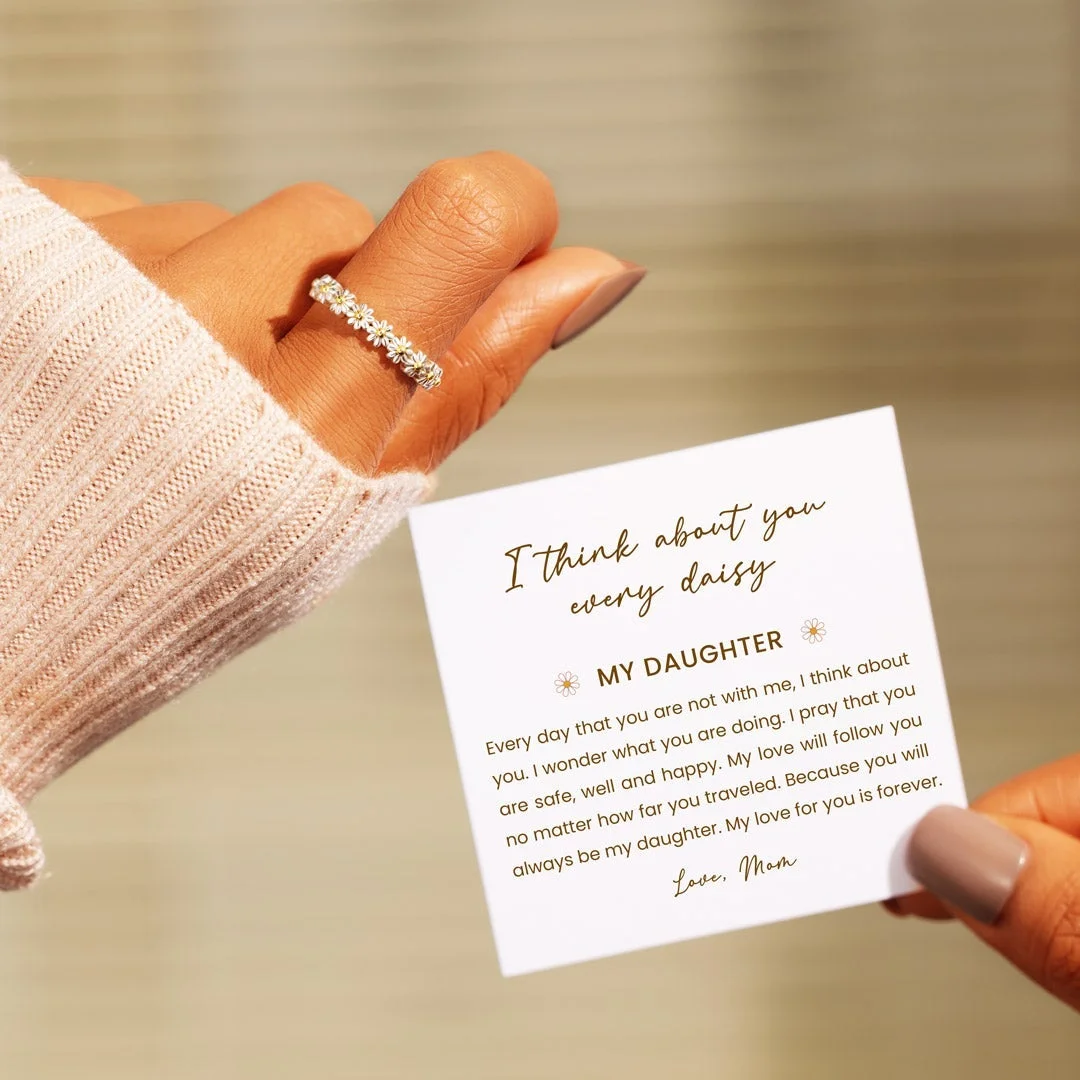 Daughter Think About You Daisy Ring