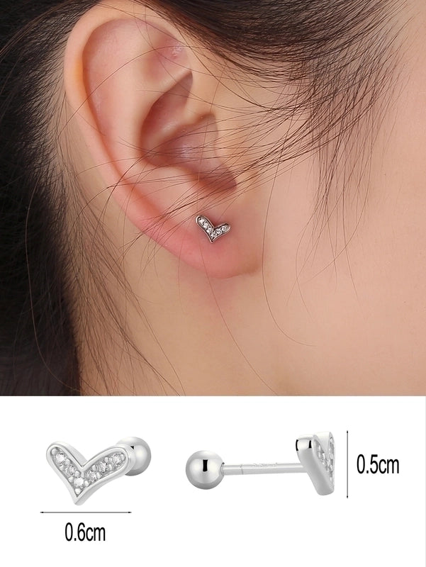 1 Pair 14K Gold Plated 925 Sterling Silver Zircon Star Moon Butterfly Ear Studs