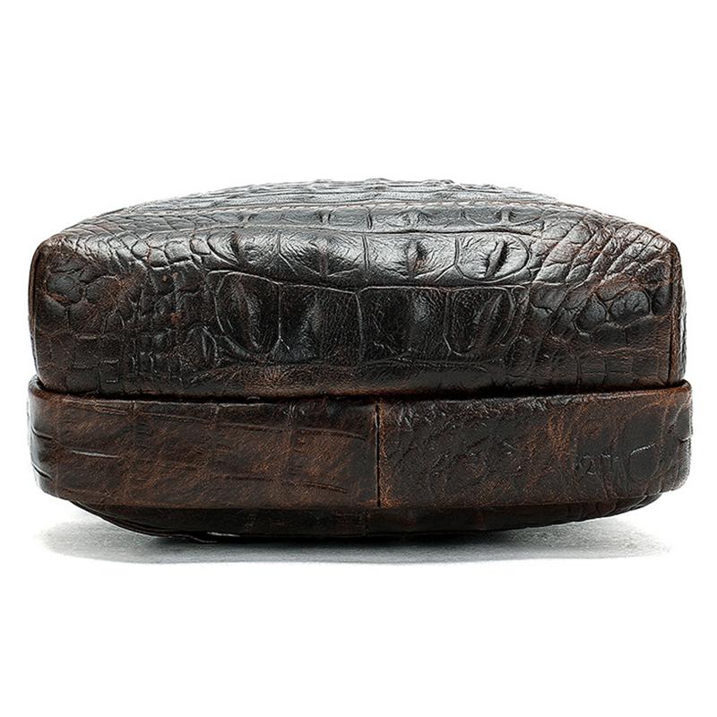 Mens Alligator Pattern Cow Leather Crossbody Bag Chest Bag