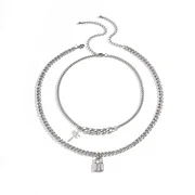 Men's Titanium Steel Cross Street Metal Necklace