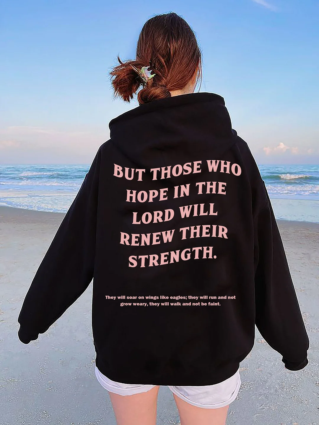 Toloer Cotton Unisex Hoodie Print Quote But Those Who Hope In The LORD Will Renew Their Strength-Outfit Ideas