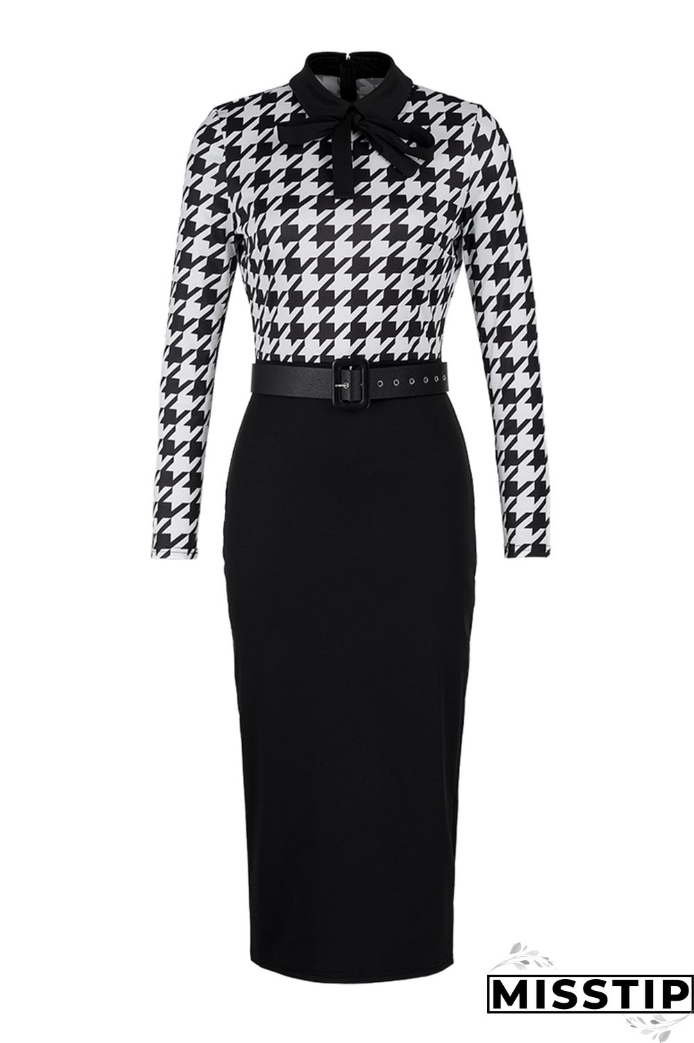 Black khaki Fashion Casual Print Patchwork With Belt Turndown Collar Long Sleeve Dresses