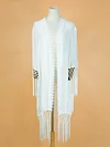 Solid Color Loose Hollow Tasseled Cardigan Cover-Up Swimwear