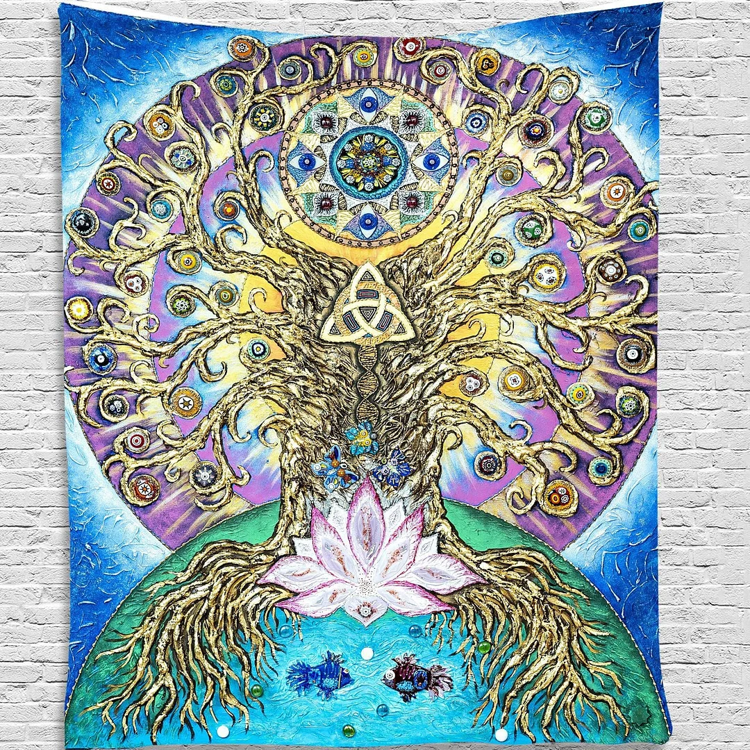 Psychedelic Wall Decor Indian Mandala Tapestry Hippie Dazzling Landscape Wall Hanging Blanket Bohemia Abstract Trippy Bedspread