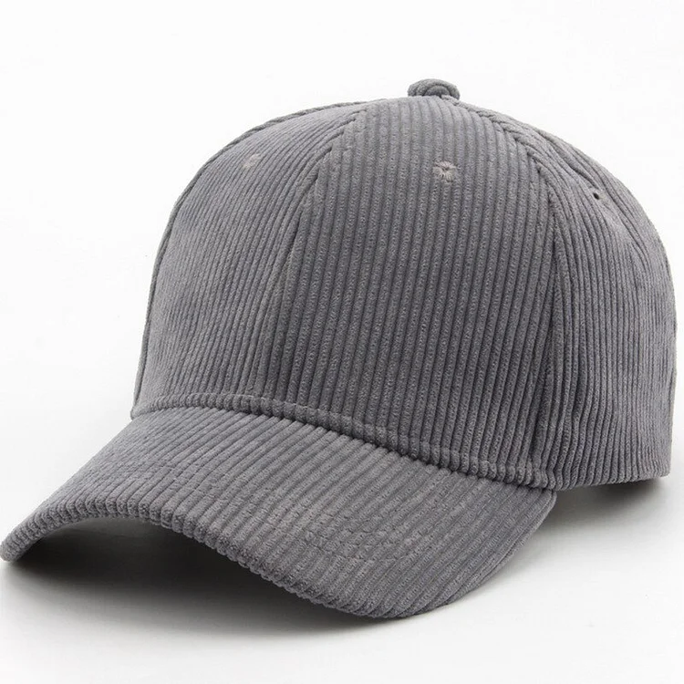 Custom Logo Autumn Winter Corduroy Baseball CapSnapback for Women Dad Hat Men Casualr Adjustable Hip Hop Trucker Hats