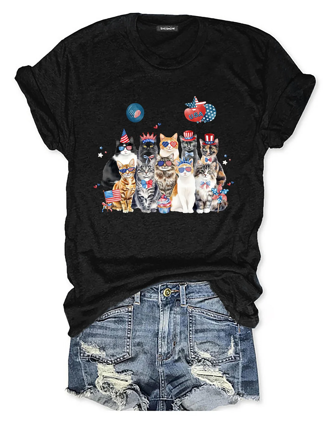 4th Of July Cat T-shirt