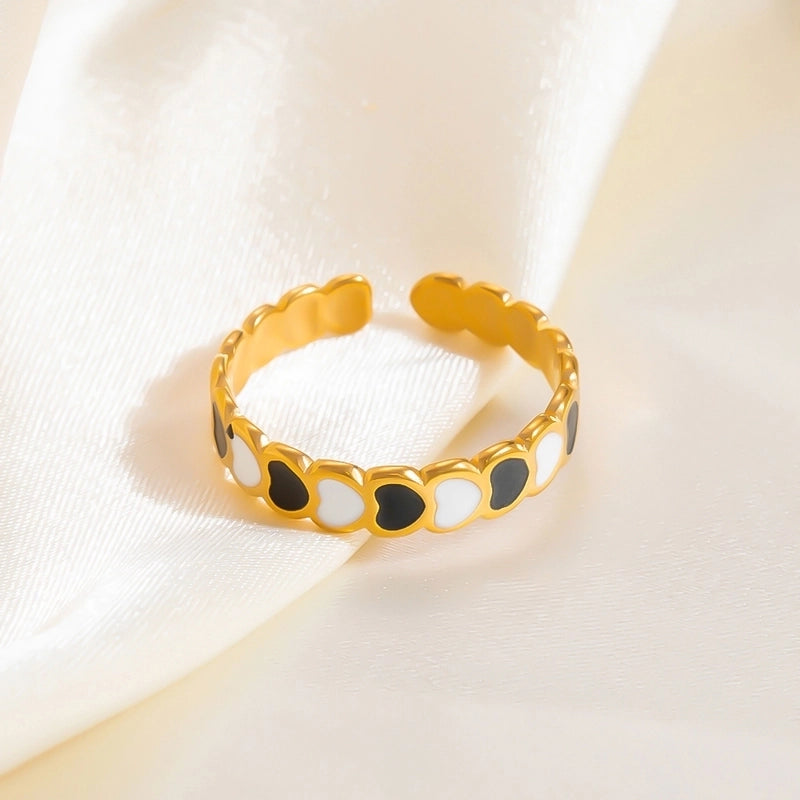 Casual Vacation Classic Style Color Block 304 Stainless Steel Rings