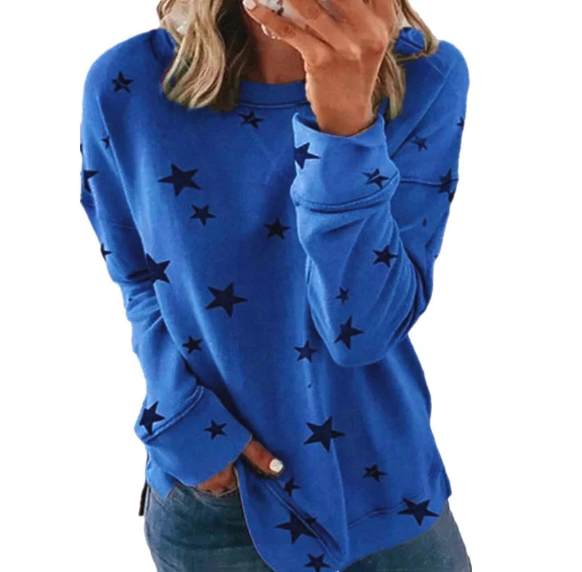 Uveng Loose Oversized Long Sleeves T-shirt Printed Sweaters