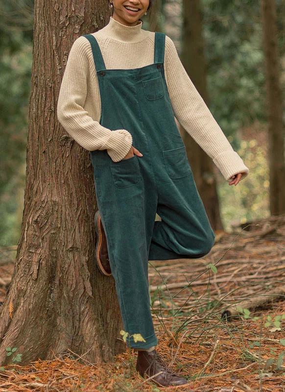 daily corduroy solid vintage women's jumpsuits