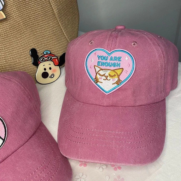 Adjustable Snapback Women Hats Pink Lovely Girls Baseball Cap Female Soft Top Peaked Cap Cute Cat Hat Trendy Face Small