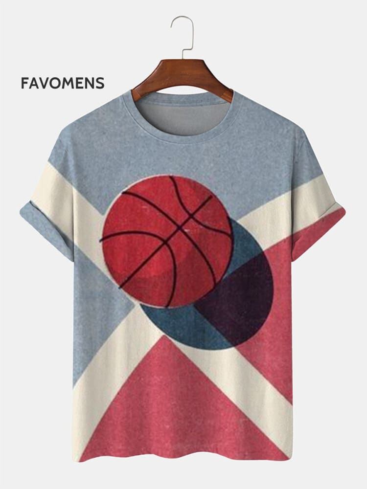 Basketball Sport Art Print T-Shirt Multicolor / S