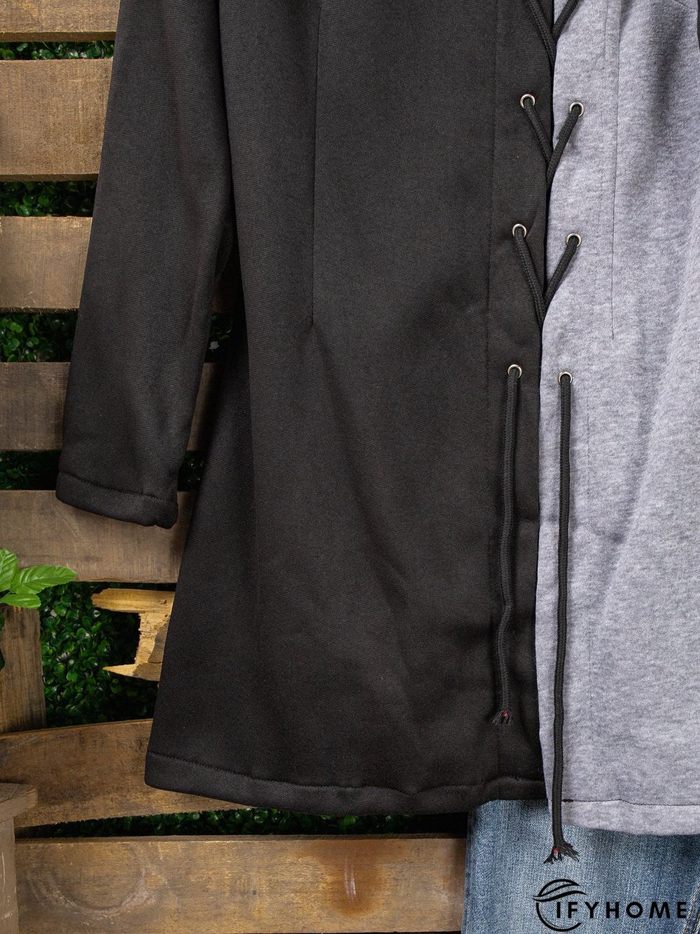 Solid Slit Long Sleeve Casual Weaving Dress | IFYHOME